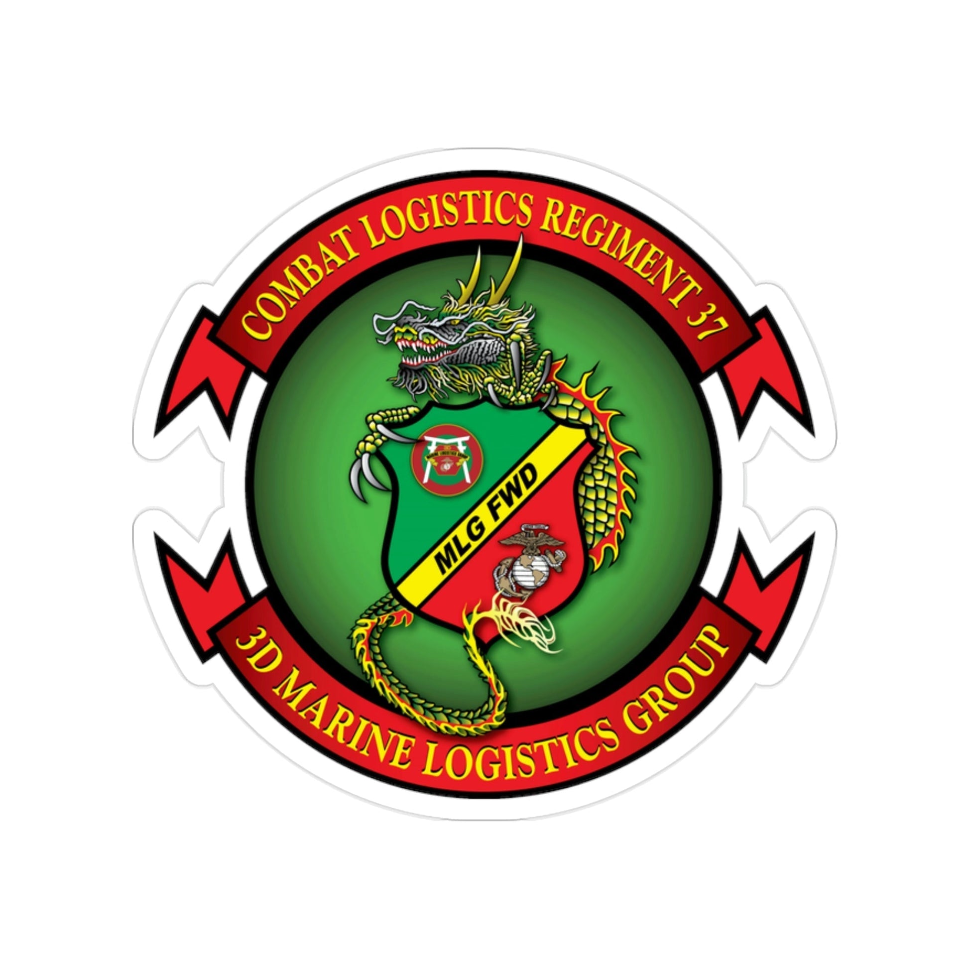 CLR 37 (USMC) Transparent STICKER Die-Cut Vinyl Decal-2 Inch-The Sticker Space