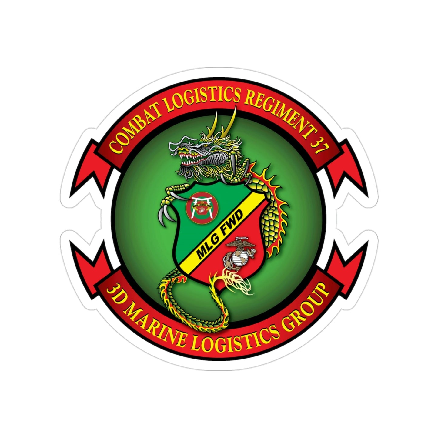 CLR 37 (USMC) Transparent STICKER Die-Cut Vinyl Decal-3 Inch-The Sticker Space