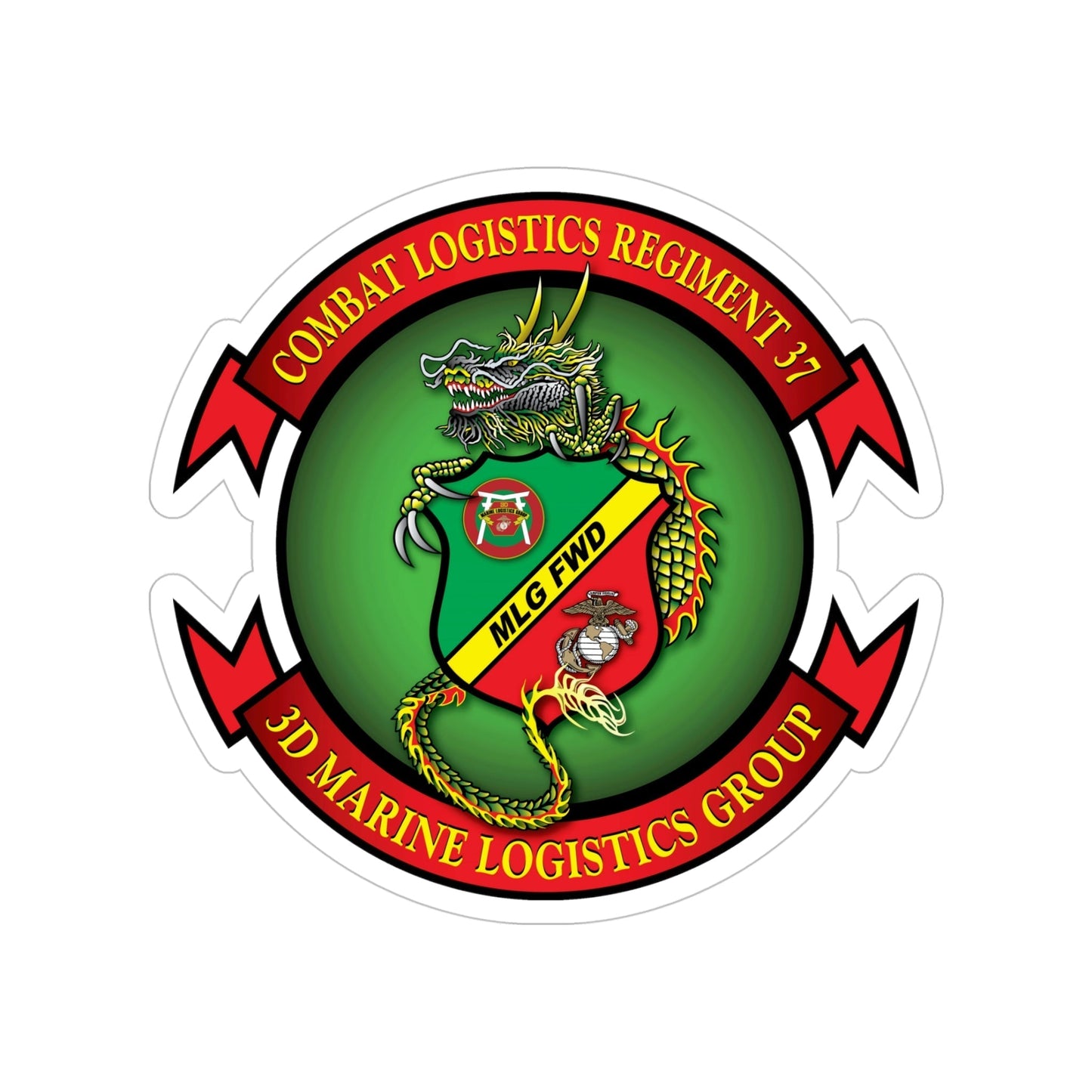 CLR 37 (USMC) Transparent STICKER Die-Cut Vinyl Decal-5 Inch-The Sticker Space