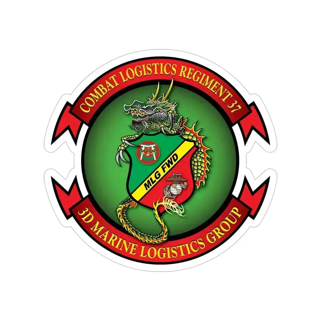 CLR 37 (USMC) Transparent STICKER Die-Cut Vinyl Decal 6 Inch - The Sticker Space