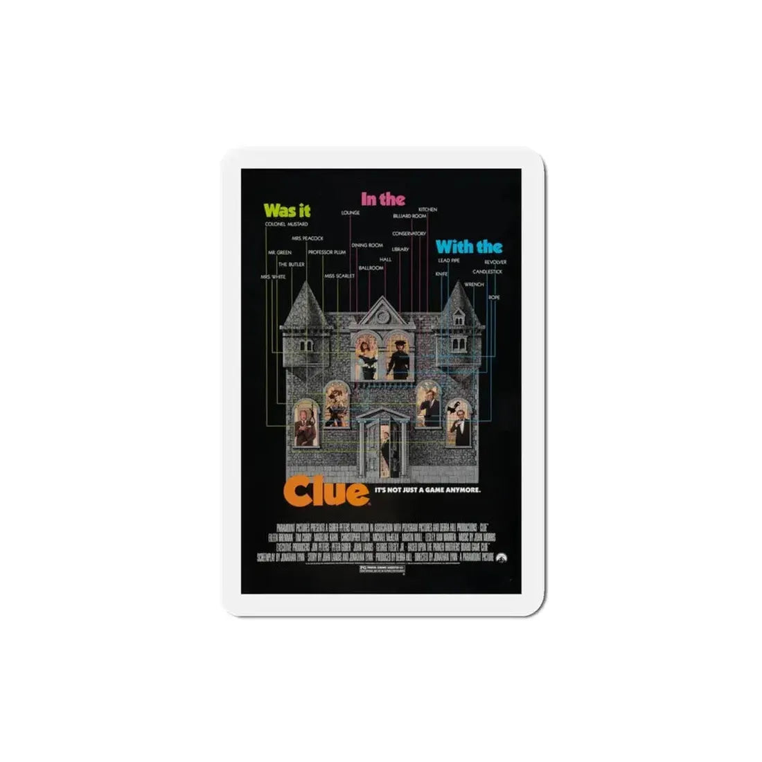 Clue 1985 Movie Poster Refrigerator Magnet - The Sticker Space