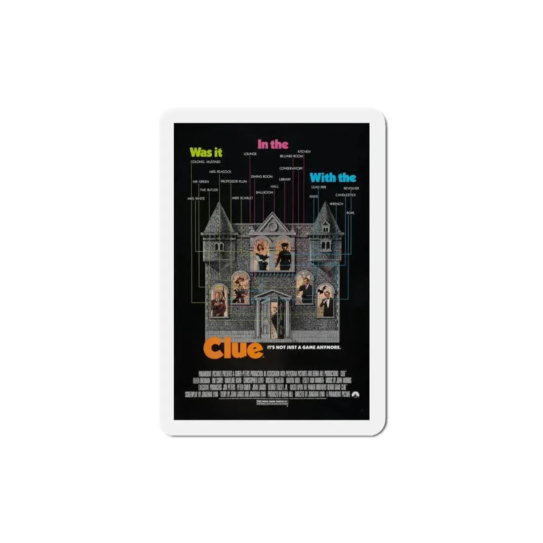 Clue 1985 Movie Poster Refrigerator Magnet - The Sticker Space