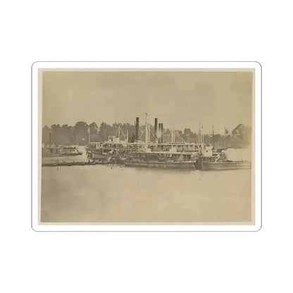 Cluster of Supply Boats at a Pontoon Bridge (U.S. Civil War) STICKER Vinyl Kiss-Cut Decal 3 Inch White - The Sticker Space