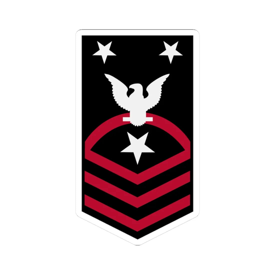 CMDCM red (United States) (Military Rank) STICKER Vinyl Kiss-Cut Decal 3 Inch White - The Sticker Space