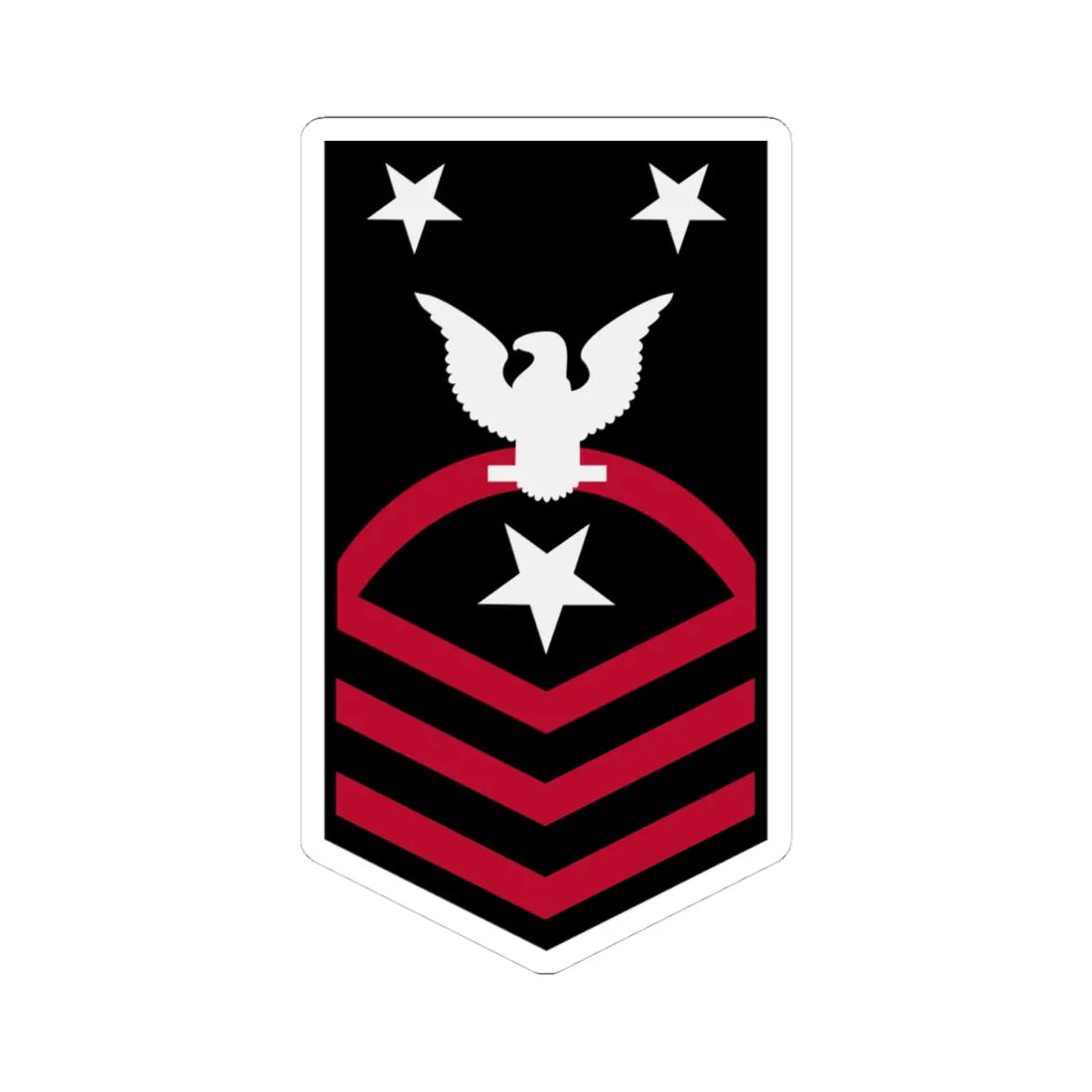 CMDCM red (United States) (Military Rank) STICKER Vinyl Kiss-Cut Decal 4 Inch White - The Sticker Space