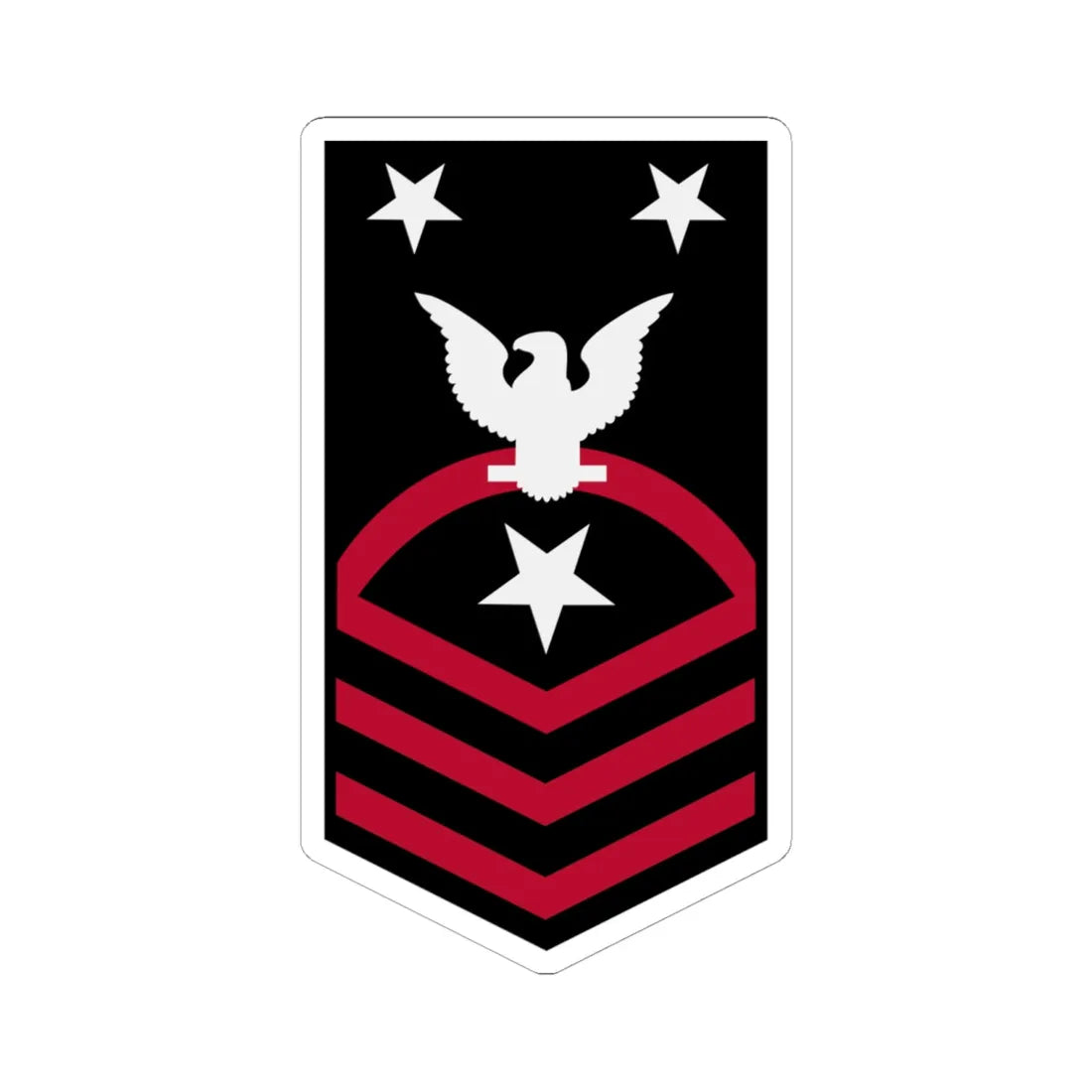 CMDCM red (United States) (Military Rank) STICKER Vinyl Kiss-Cut Decal 6 Inch White - The Sticker Space