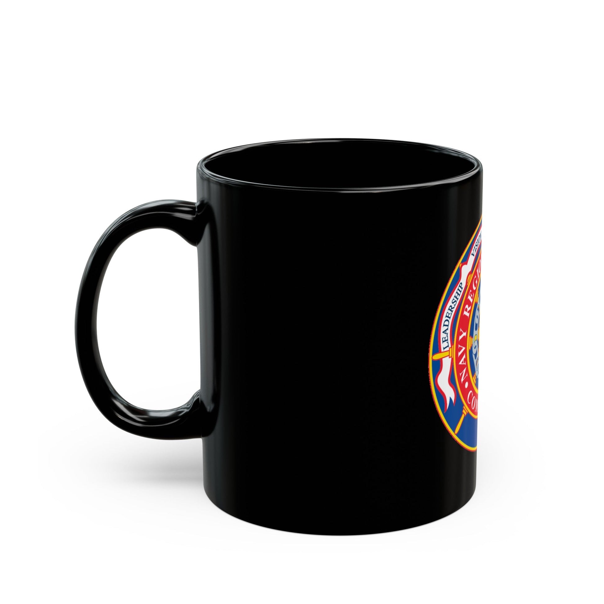 CMNDR Navy Region Mid Atlantic (U.S. Navy) Black Coffee Mug-The Sticker Space