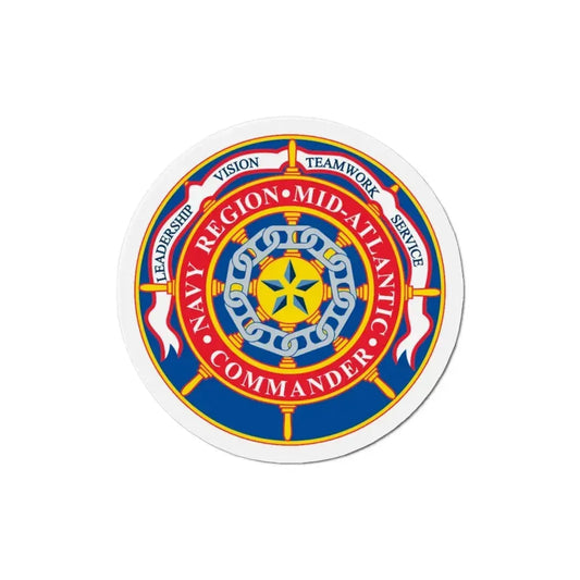 CMNDR Navy Region Mid Atlantic (U.S. Navy) Refrigerator Magnet 3 Inch - The Sticker Space