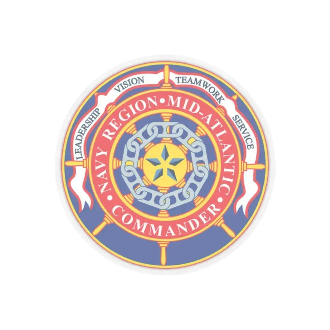 CMNDR Navy Region Mid Atlantic (U.S. Navy) STICKER Vinyl Kiss-Cut Decal 2 Inch Transparent - The Sticker Space