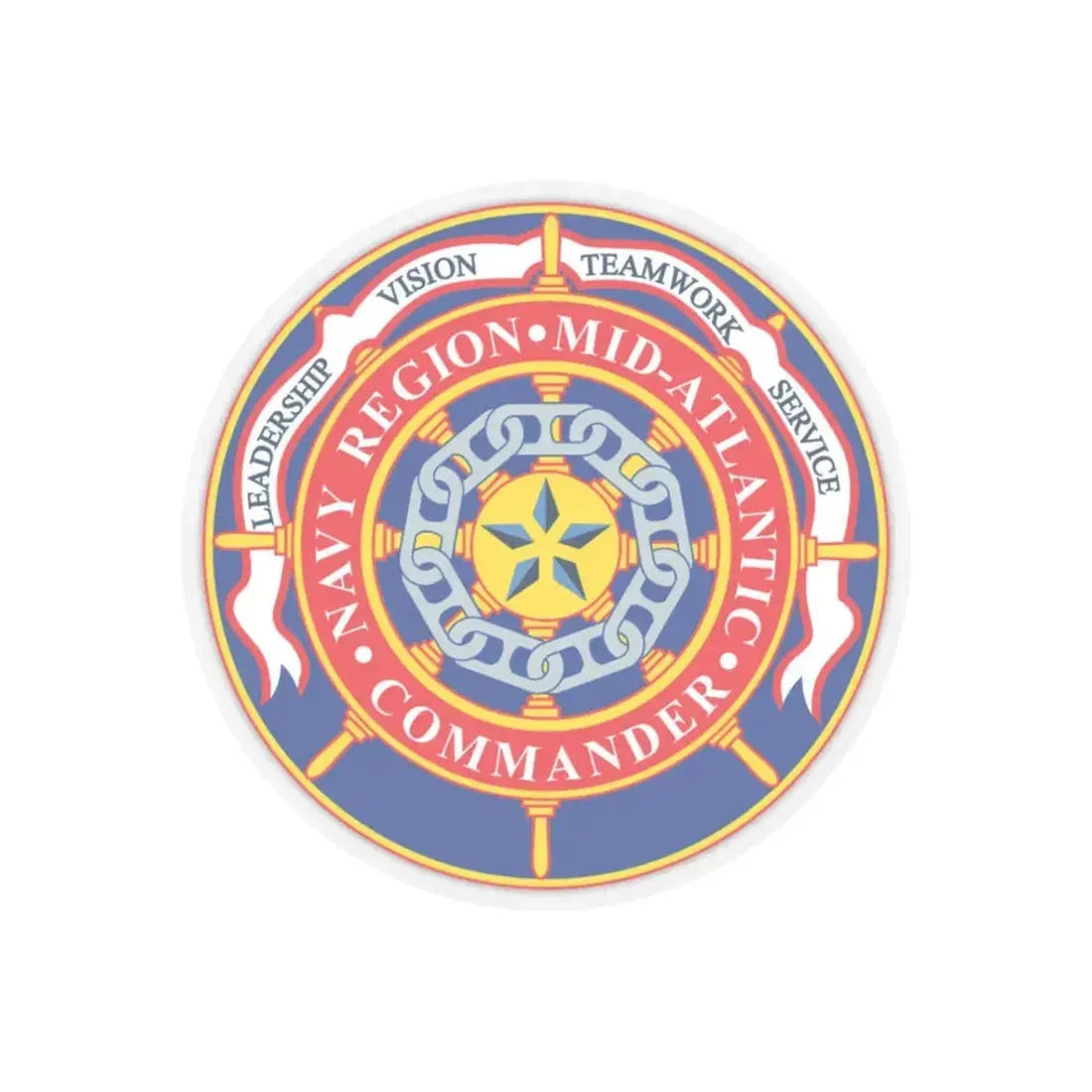 CMNDR Navy Region Mid Atlantic (U.S. Navy) STICKER Vinyl Kiss-Cut Decal 3 Inch Transparent - The Sticker Space