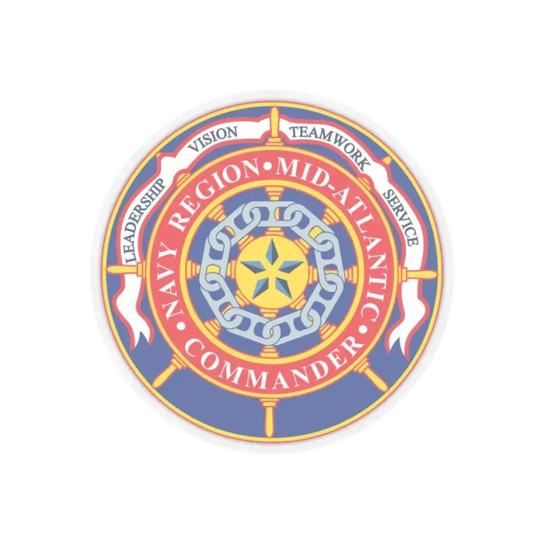 CMNDR Navy Region Mid Atlantic (U.S. Navy) STICKER Vinyl Kiss-Cut Decal 6 Inch Transparent - The Sticker Space