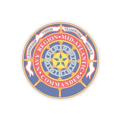 CMNDR Navy Region Mid Atlantic (U.S. Navy) STICKER Vinyl Kiss-Cut Decal 6 Inch Transparent - The Sticker Space