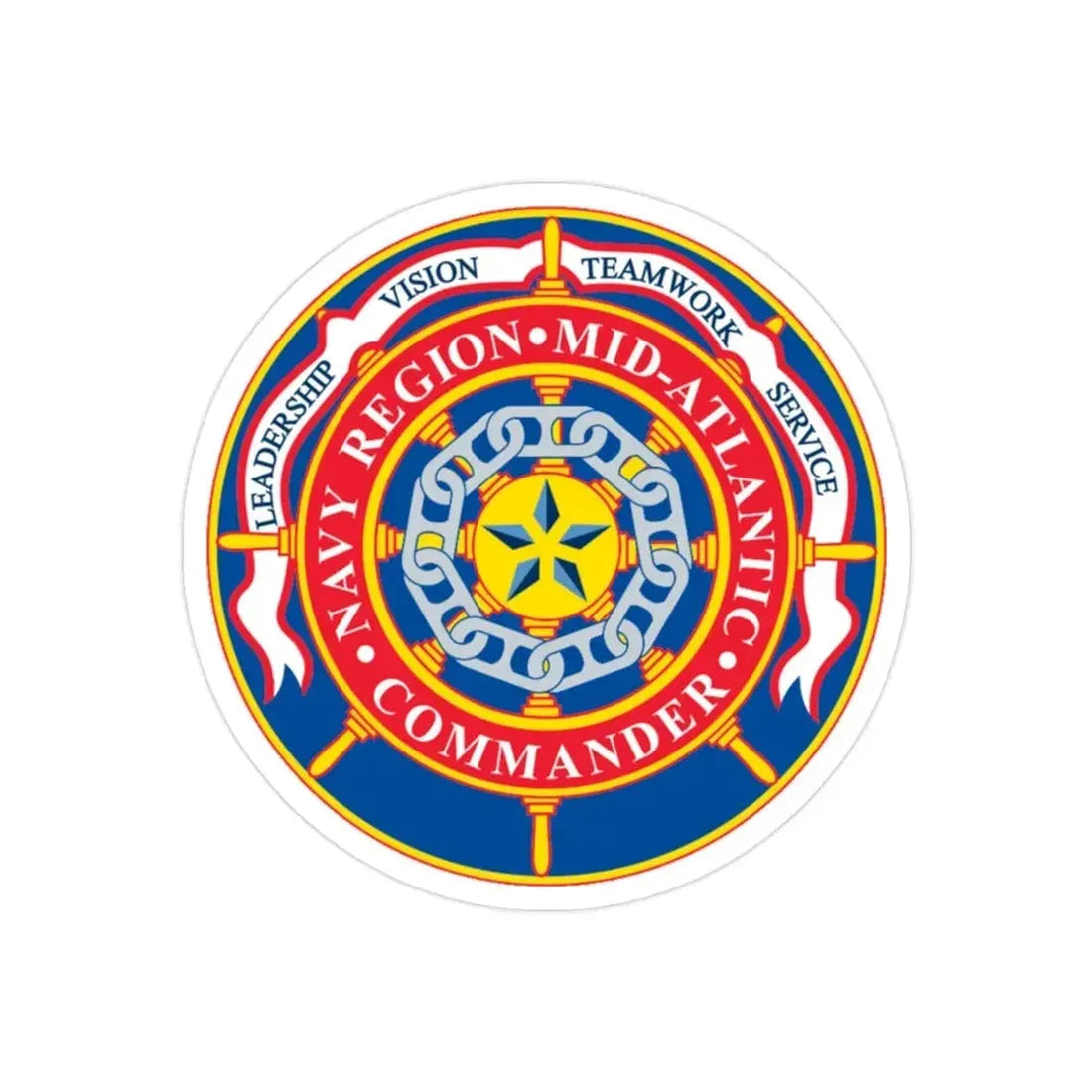 CMNDR Navy Region Mid Atlantic (U.S. Navy) Transparent STICKER Die-Cut Vinyl Decal 2 Inch Transparent - The Sticker Space