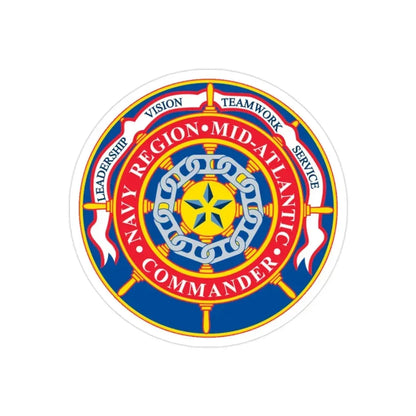 CMNDR Navy Region Mid Atlantic (U.S. Navy) Transparent STICKER Die-Cut Vinyl Decal 2 Inch Transparent - The Sticker Space