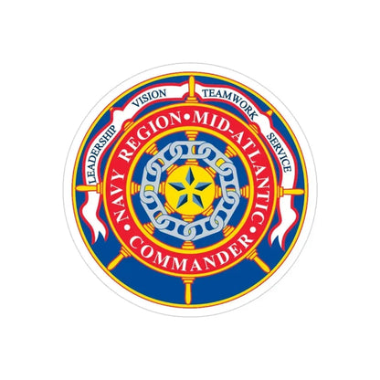 CMNDR Navy Region Mid Atlantic (U.S. Navy) Transparent STICKER Die-Cut Vinyl Decal 3 Inch Transparent - The Sticker Space