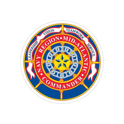 CMNDR Navy Region Mid Atlantic (U.S. Navy) Transparent STICKER Die-Cut Vinyl Decal 5 Inch Transparent - The Sticker Space
