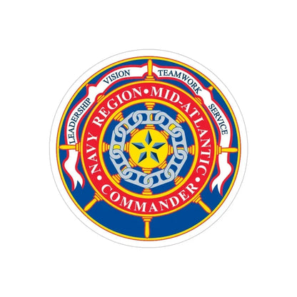 CMNDR Navy Region Mid Atlantic (U.S. Navy) Transparent STICKER Die-Cut Vinyl Decal 6 Inch Transparent - The Sticker Space