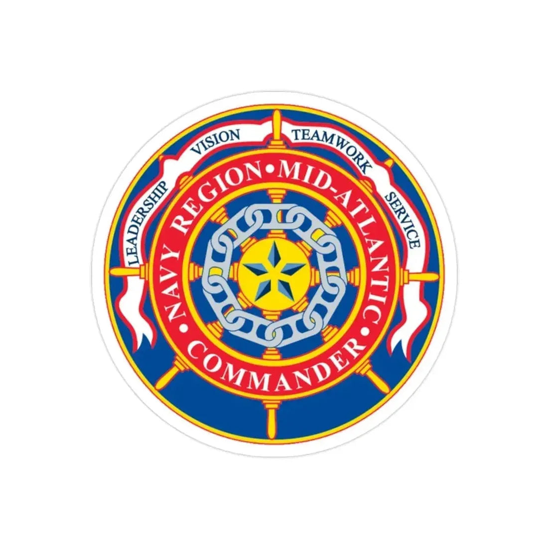 CMNDR Navy Region Mid Atlantic (U.S. Navy) Transparent STICKER Die-Cut Vinyl Decal - The Sticker Space
