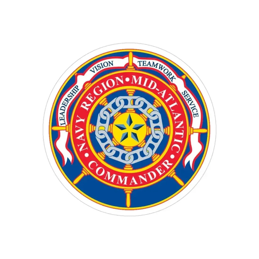 CMNDR Navy Region Mid Atlantic (U.S. Navy) Transparent STICKER Die-Cut Vinyl Decal - The Sticker Space