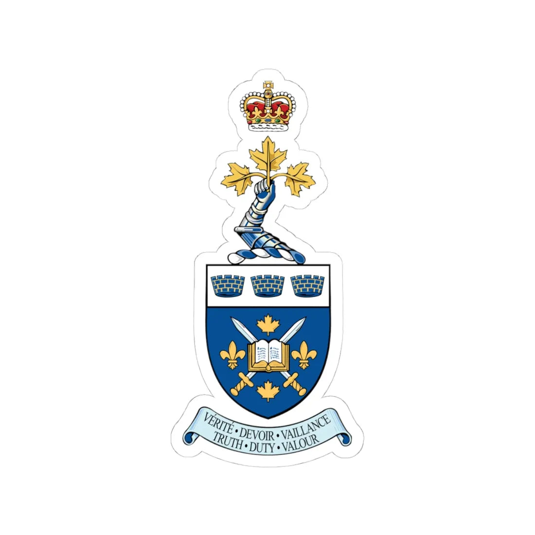 CMR Saint-Jean crest (Canada) (Coat of Arms) STICKER Vinyl Kiss-Cut Decal 4 Inch White - The Sticker Space