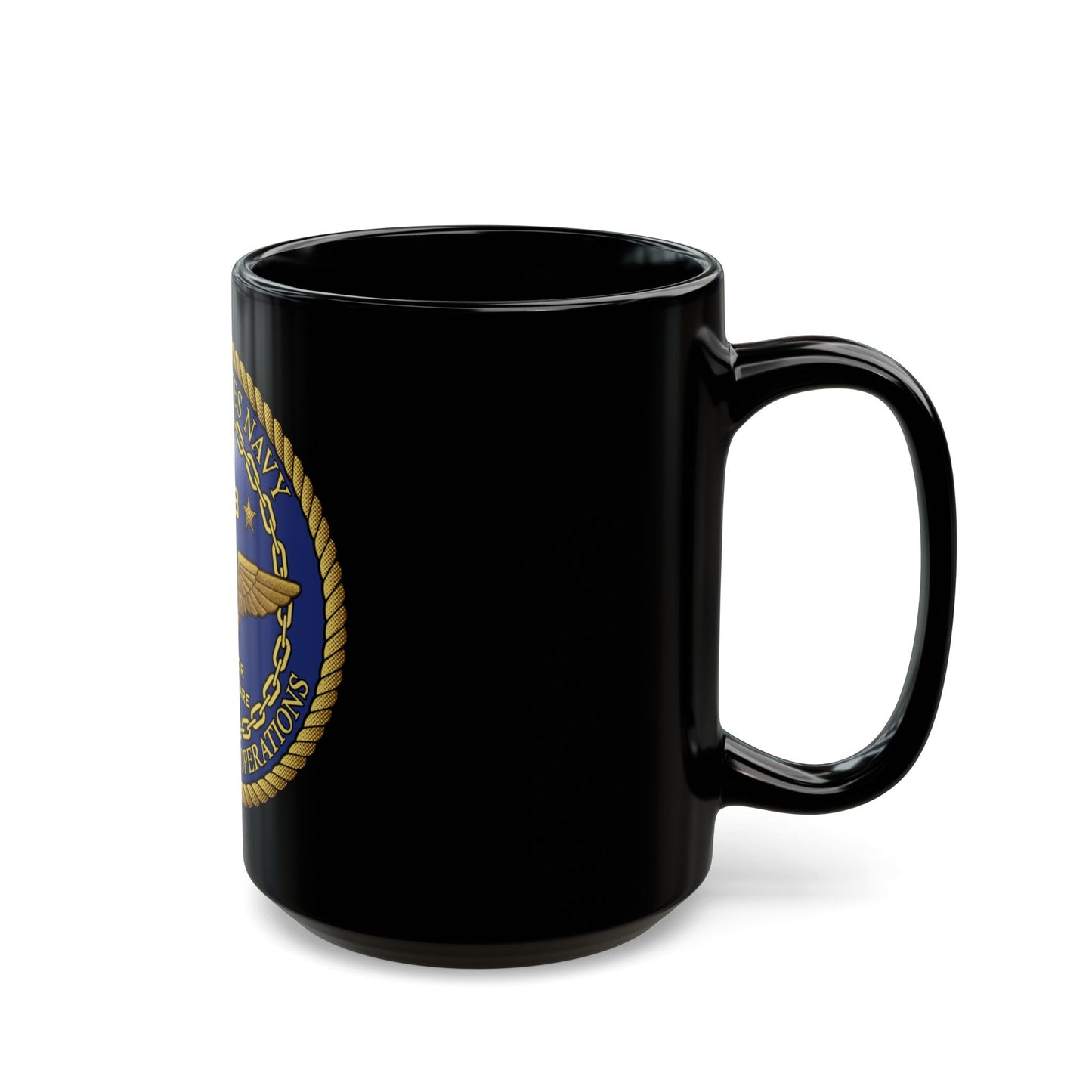 CNO Chief of Naval Operations N98 Dir Air Warfa (U.S. Navy) Black Coffee Mug-The Sticker Space