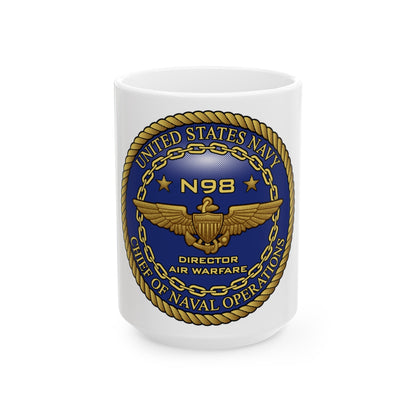 CNO Chief of Naval Operations N98 Dir Air Warfa (U.S. Navy) White Coffee Mug-15oz-The Sticker Space