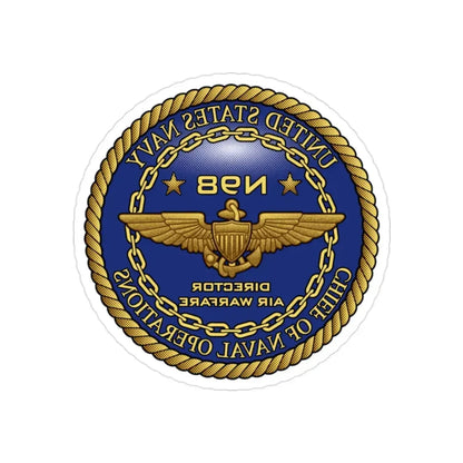 CNO Chief of Naval Operations N98 Dir Air Warfa (U.S. Navy) REVERSE PRINT Transparent Die-Cut STICKER 2 Inch Die-Cut Transparent - The Sticker Space