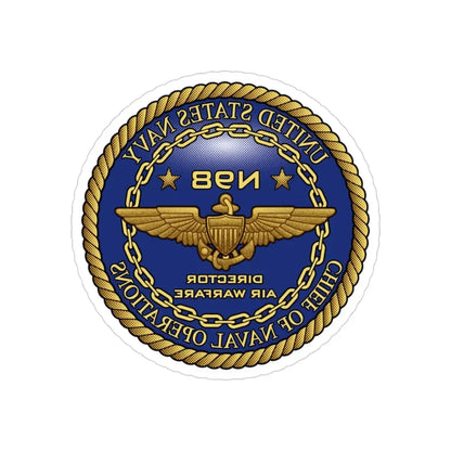 CNO Chief of Naval Operations N98 Dir Air Warfa (U.S. Navy) REVERSE PRINT Transparent Die-Cut STICKER 3 Inch Die-Cut Transparent - The Sticker Space
