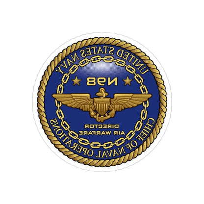 CNO Chief of Naval Operations N98 Dir Air Warfa (U.S. Navy) REVERSE PRINT Transparent Die-Cut STICKER 4 Inch Die-Cut Transparent - The Sticker Space