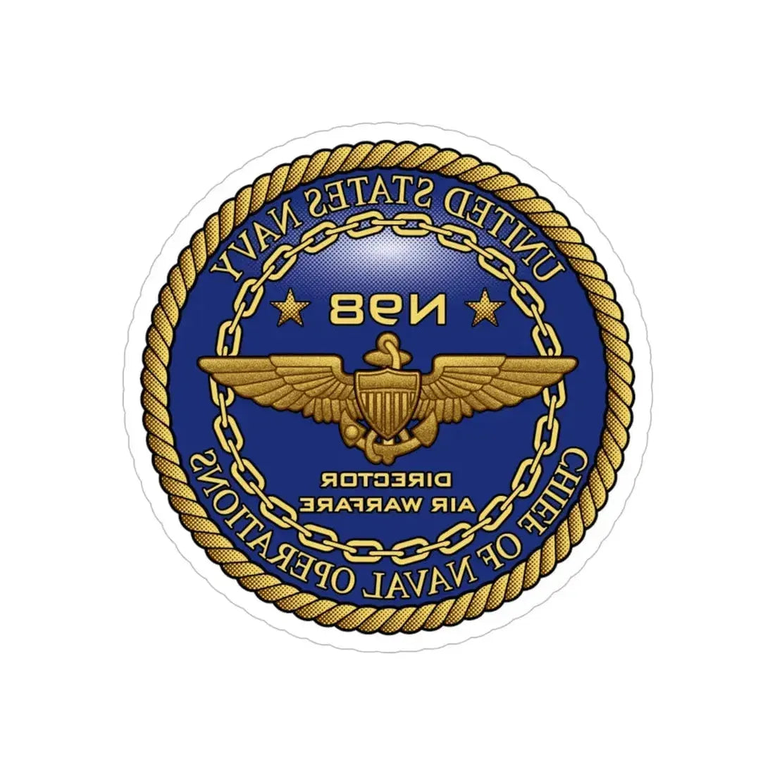 CNO Chief of Naval Operations N98 Dir Air Warfa (U.S. Navy) REVERSE PRINT Transparent Die-Cut STICKER 6 Inch Die-Cut Transparent - The Sticker Space