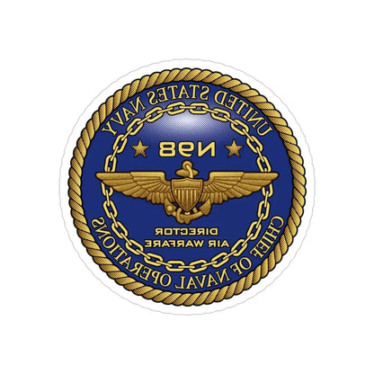 CNO Chief of Naval Operations N98 Dir Air Warfa (U.S. Navy) REVERSE PRINT Transparent Die-Cut STICKER 6 Inch Die-Cut Transparent - The Sticker Space