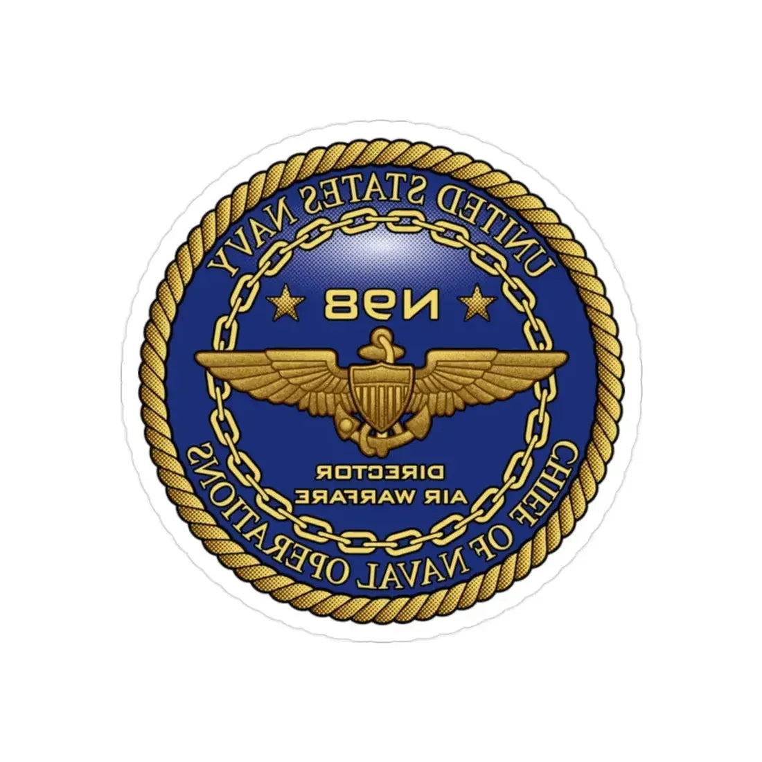 CNO Chief of Naval Operations N98 Dir Air Warfa (U.S. Navy) REVERSE PRINT Transparent Die-Cut STICKER - The Sticker Space