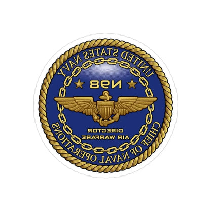 CNO Chief of Naval Operations N98 Dir Air Warfa (U.S. Navy) REVERSE PRINT Transparent Die-Cut STICKER - The Sticker Space