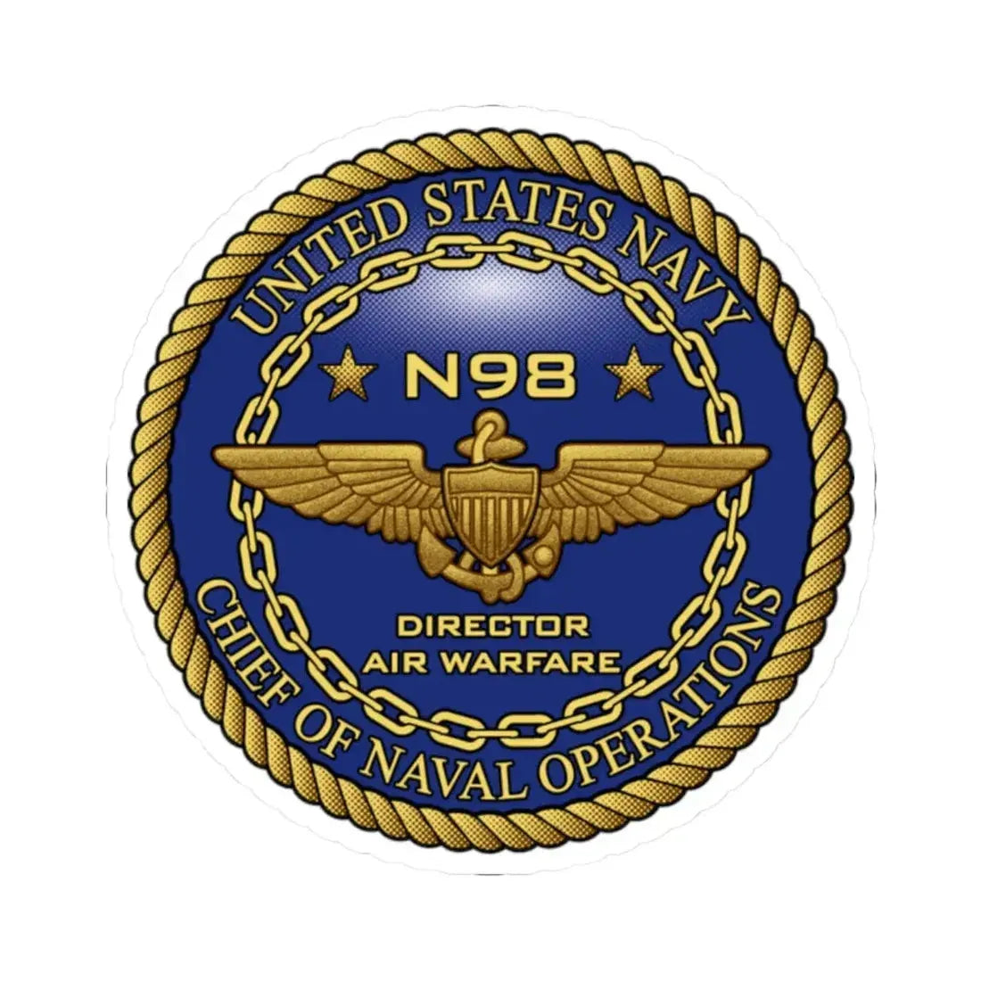 CNO Chief of Naval Operations N98 Dir Air Warfa (U.S. Navy) STICKER Vinyl Kiss-Cut Decal 2 Inch White - The Sticker Space