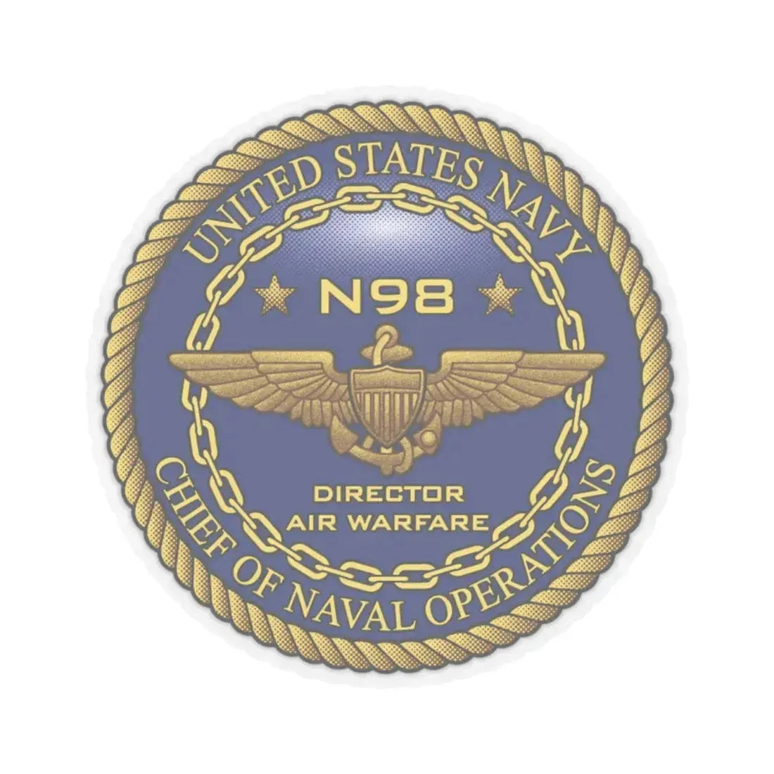 CNO Chief of Naval Operations N98 Dir Air Warfa (U.S. Navy) STICKER Vinyl Kiss-Cut Decal 4 Inch Transparent - The Sticker Space