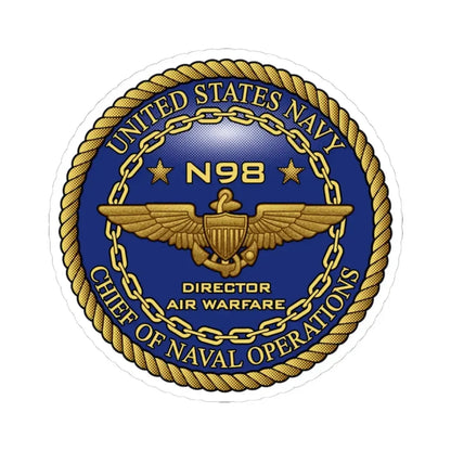 CNO Chief of Naval Operations N98 Dir Air Warfa (U.S. Navy) STICKER Vinyl Kiss-Cut Decal 4 Inch White - The Sticker Space