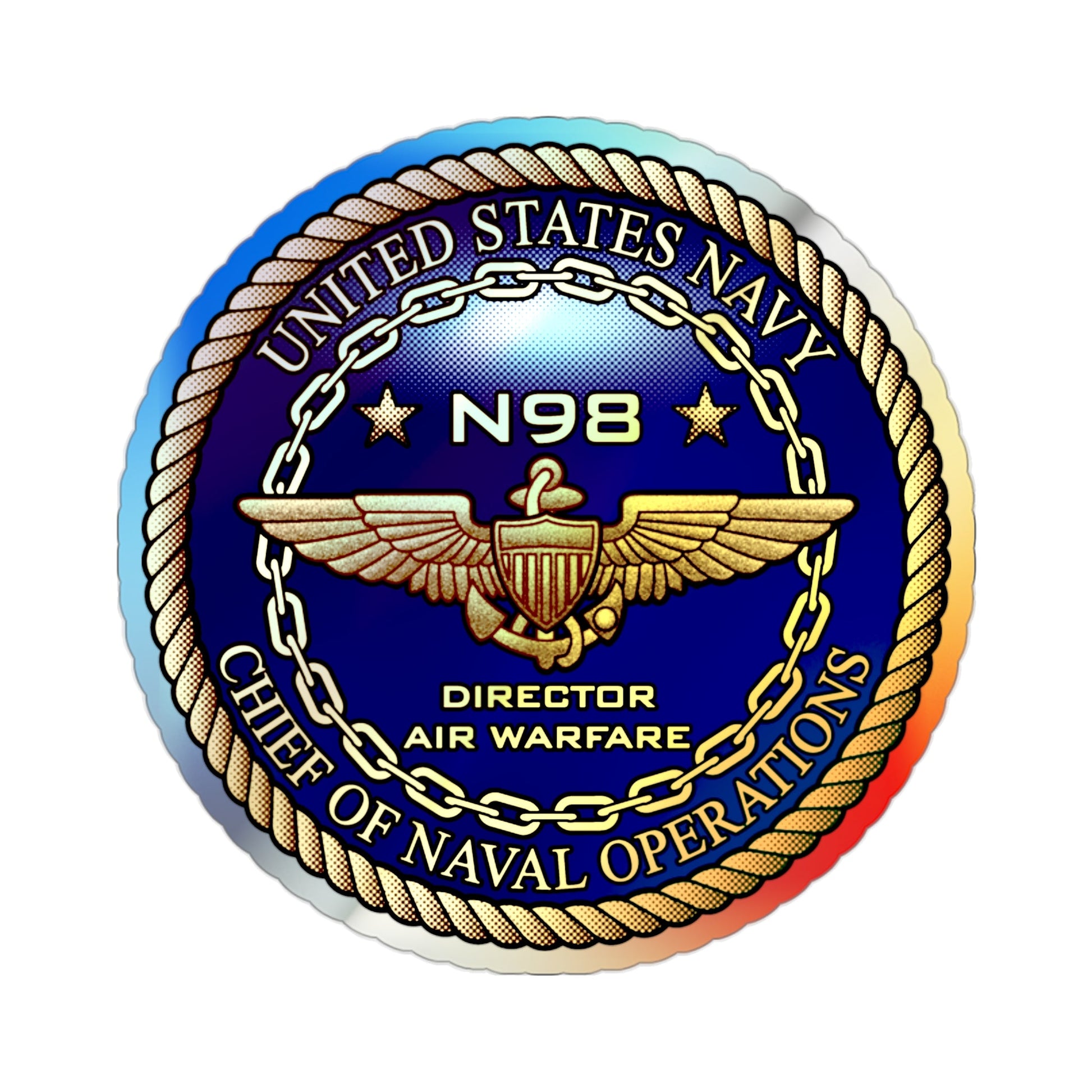CNO Chief of Naval Operations N98 Dir Air Warfare (U.S. Navy) Holographic STICKER Die-Cut Vinyl Decal-2 Inch-The Sticker Space