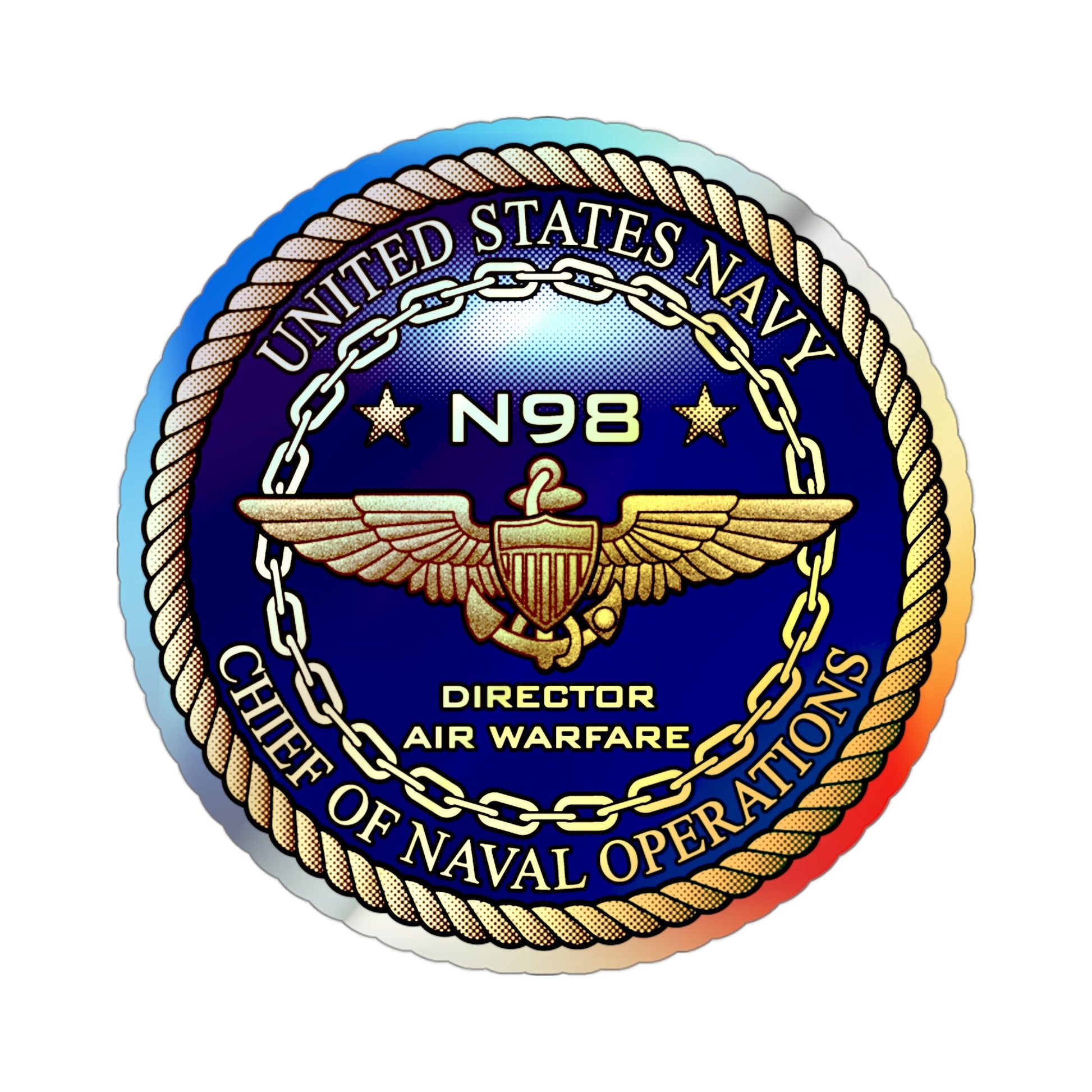 CNO Chief of Naval Operations N98 Dir Air Warfare (U.S. Navy) Holographic STICKER Die-Cut Vinyl Decal-3 Inch-The Sticker Space