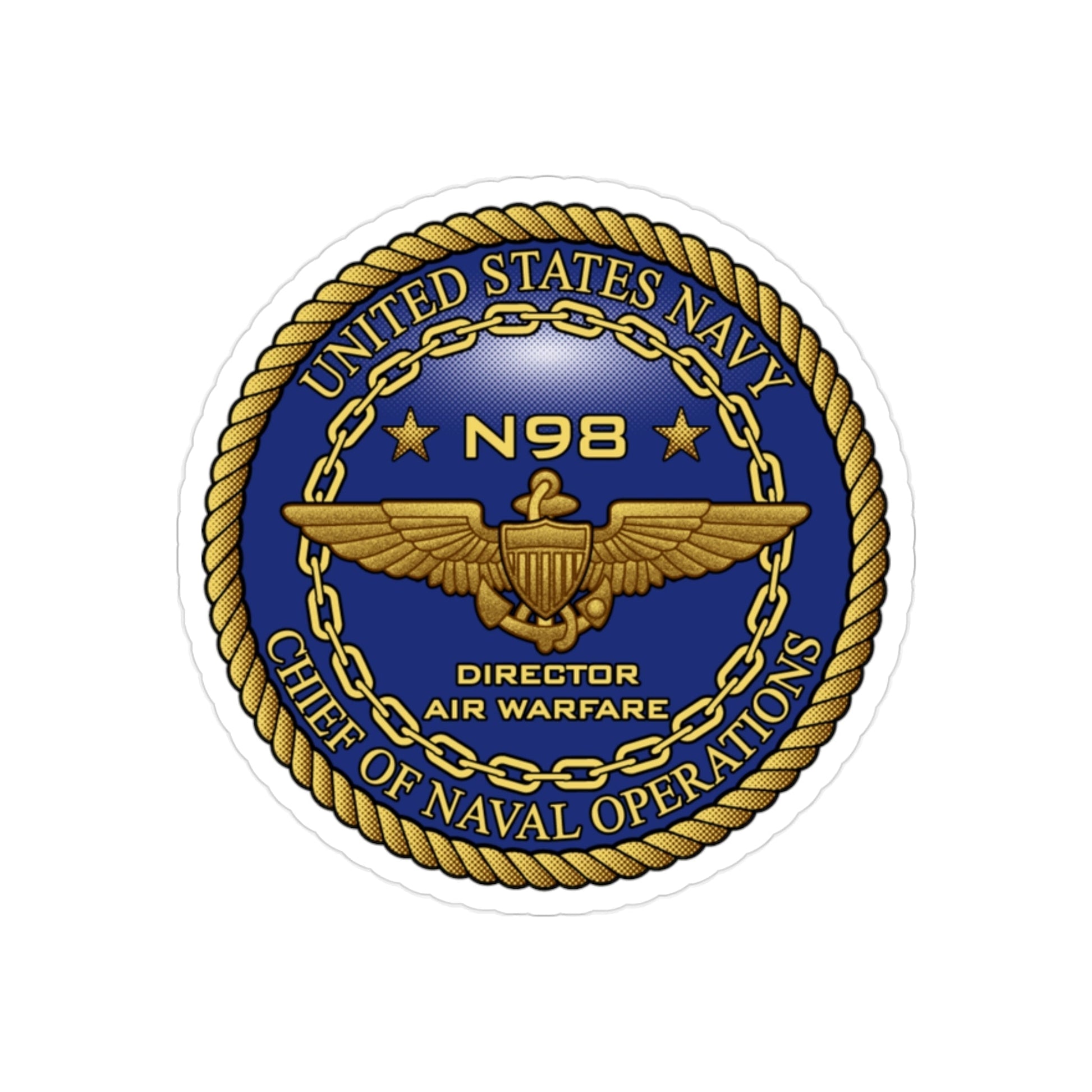 CNO Chief of Naval Operations N98 Dir Air Warfare (U.S. Navy) Transparent STICKER Die-Cut Vinyl Decal-2 Inch-The Sticker Space