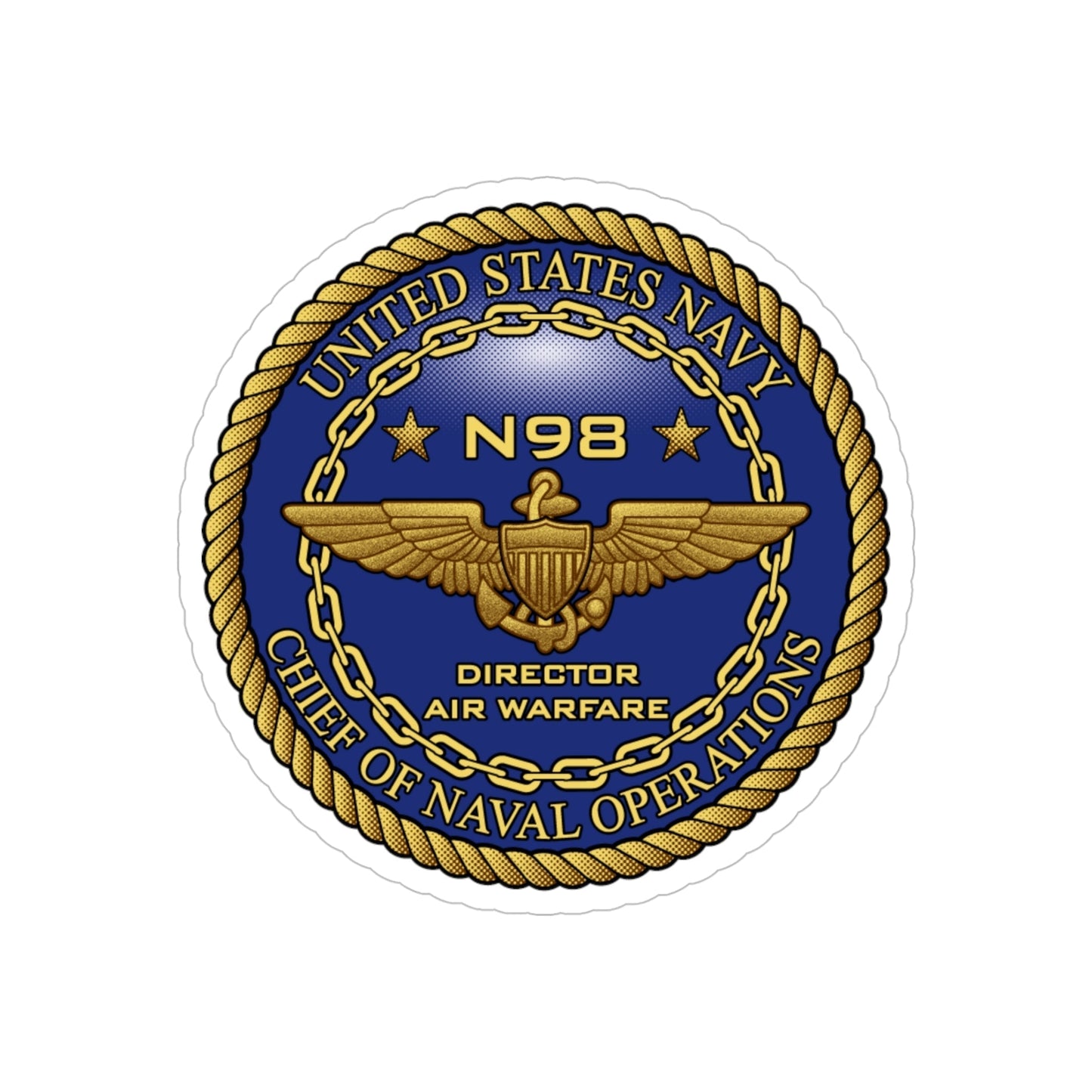 CNO Chief of Naval Operations N98 Dir Air Warfare (U.S. Navy) Transparent STICKER Die-Cut Vinyl Decal-5 Inch-The Sticker Space