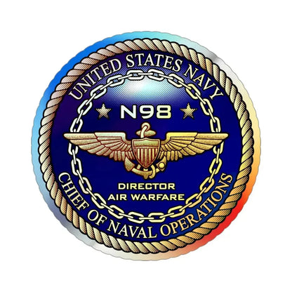CNO Chief of Naval Operations N98 Dir Air Warfare (U.S. Navy) Holographic STICKER Die-Cut Vinyl Decal 3 Inch Holographic - The Sticker Space