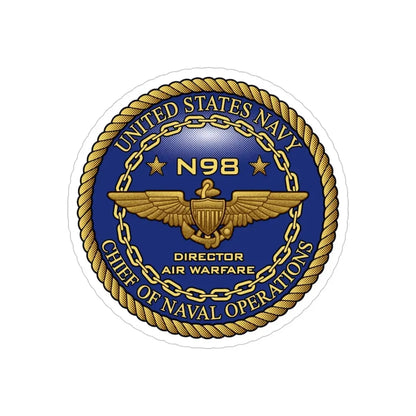 CNO Chief of Naval Operations N98 Dir Air Warfare (U.S. Navy) Transparent STICKER Die-Cut Vinyl Decal 5 Inch Transparent - The Sticker Space