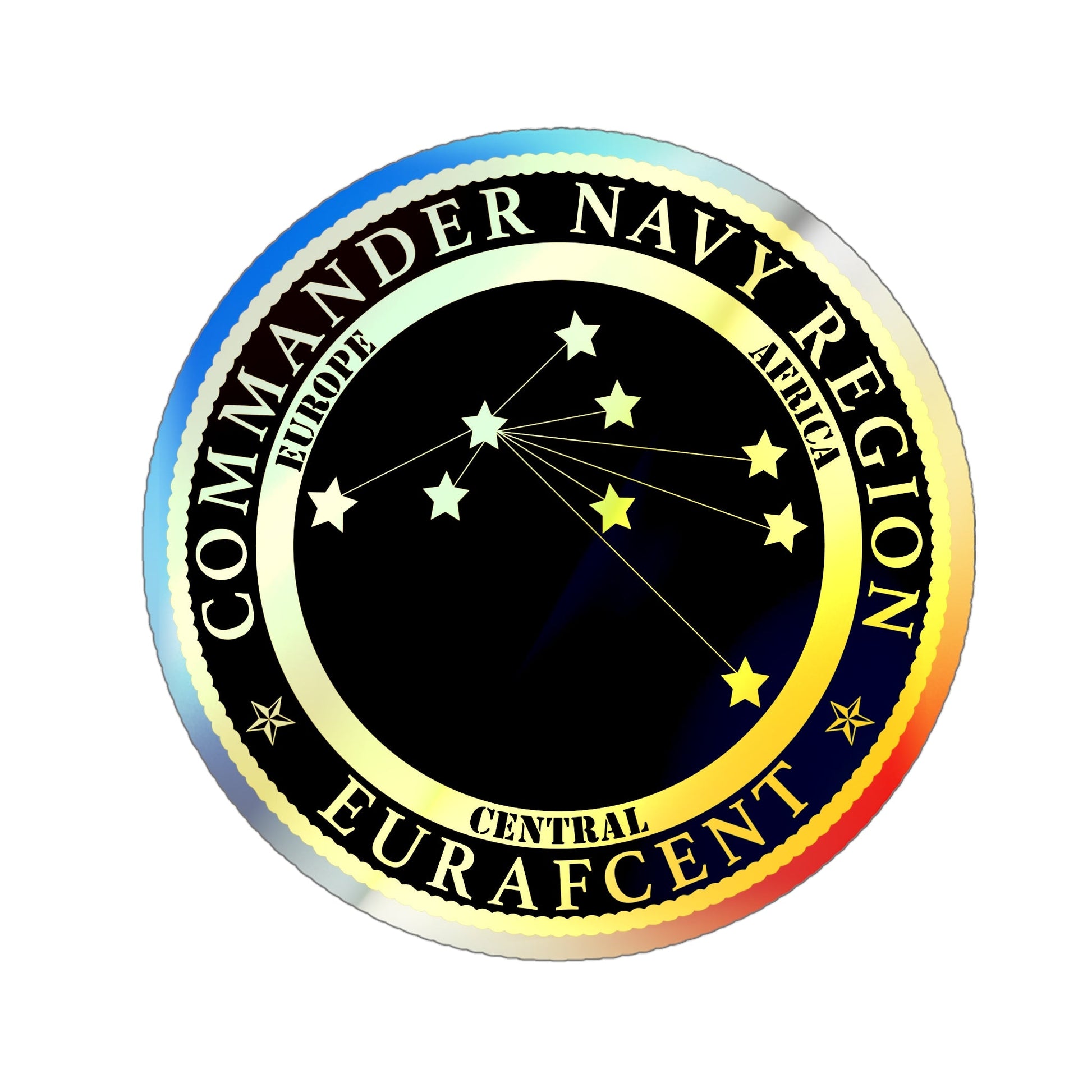 CNR EURAFCENT Commander Navy Region Europe Africa Central (U.S. Navy) Holographic STICKER Die-Cut Vinyl Decal-5 Inch-The Sticker Space
