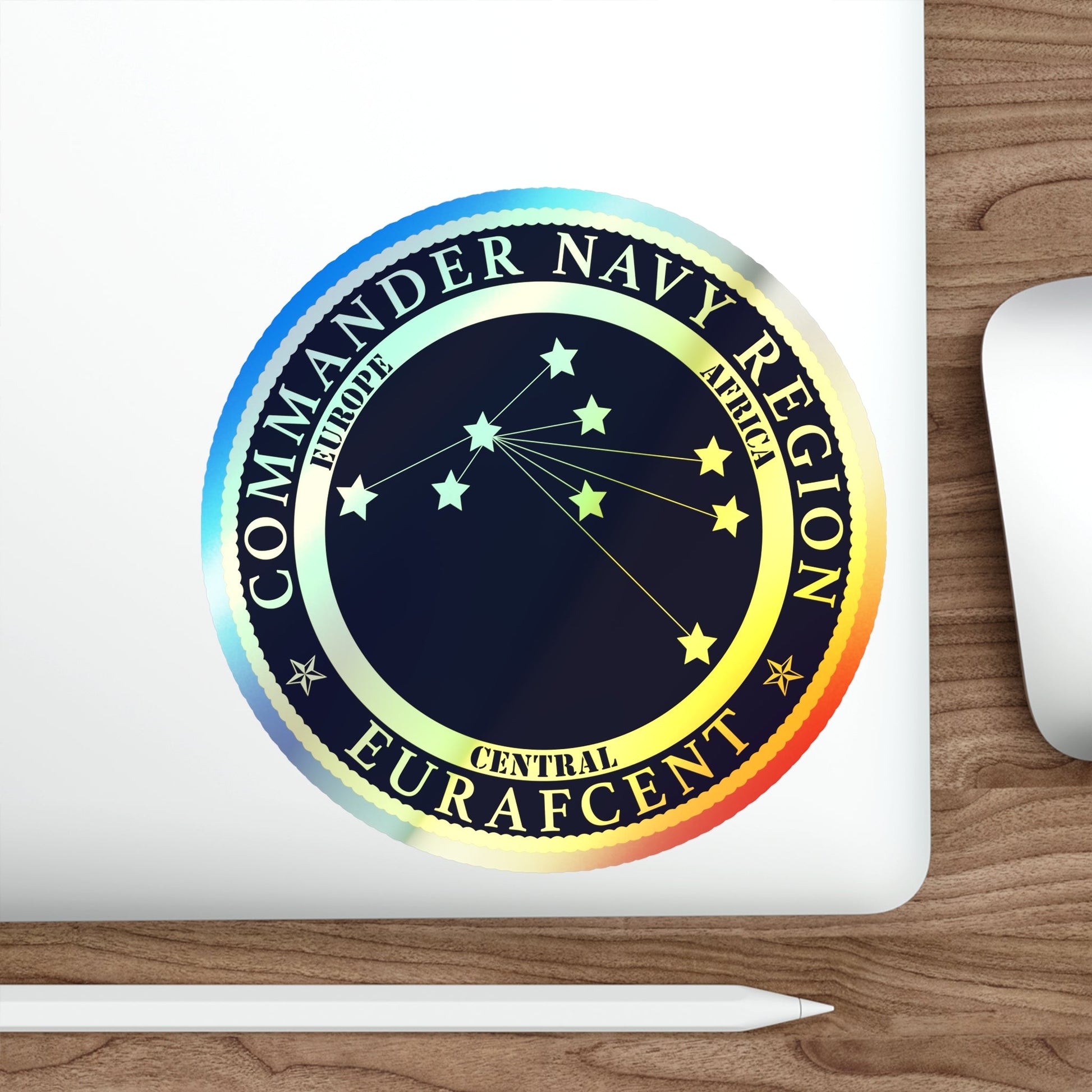 CNR EURAFCENT Commander Navy Region Europe Africa Central (U.S. Navy) Holographic STICKER Die-Cut Vinyl Decal-The Sticker Space