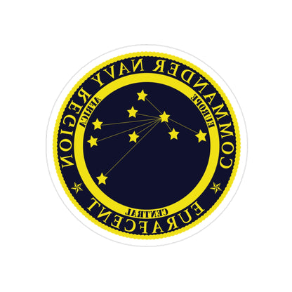 CNR EURAFCENT Commander Navy Region Europe Africa Central (U.S. Navy) REVERSE PRINT Transparent STICKER-2" × 2"-The Sticker Space