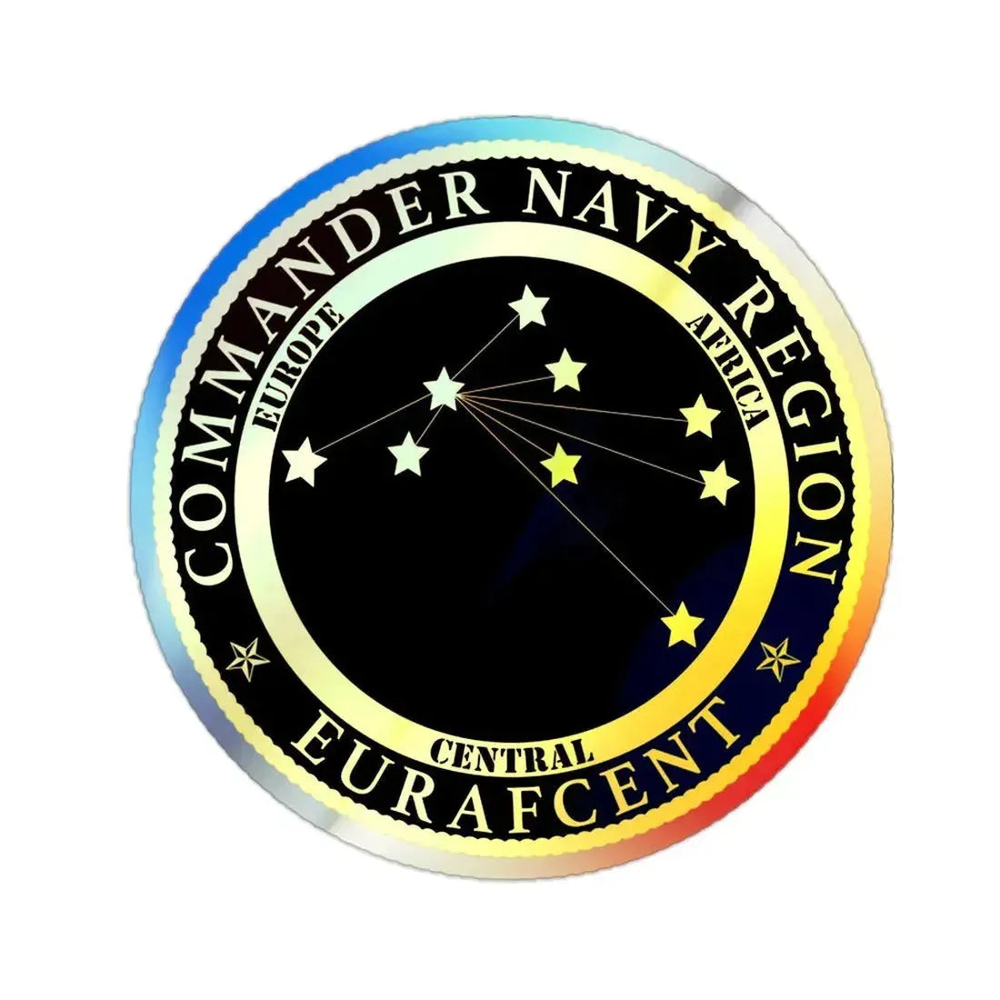 CNR EURAFCENT Commander Navy Region Europe Africa Central (U.S. Navy) Holographic STICKER Die-Cut Vinyl Decal 2 Inch Holographic - The Sticker Space