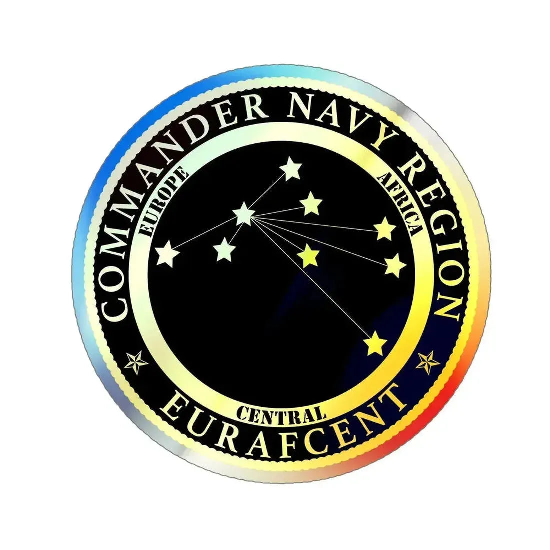 CNR EURAFCENT Commander Navy Region Europe Africa Central (U.S. Navy) Holographic STICKER Die-Cut Vinyl Decal - The Sticker Space
