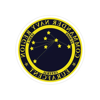 CNR EURAFCENT Commander Navy Region Europe Africa Central (U.S. Navy) REVERSE PRINT Transparent Die-Cut STICKER 2 Inch Die-Cut Transparent - The Sticker Space