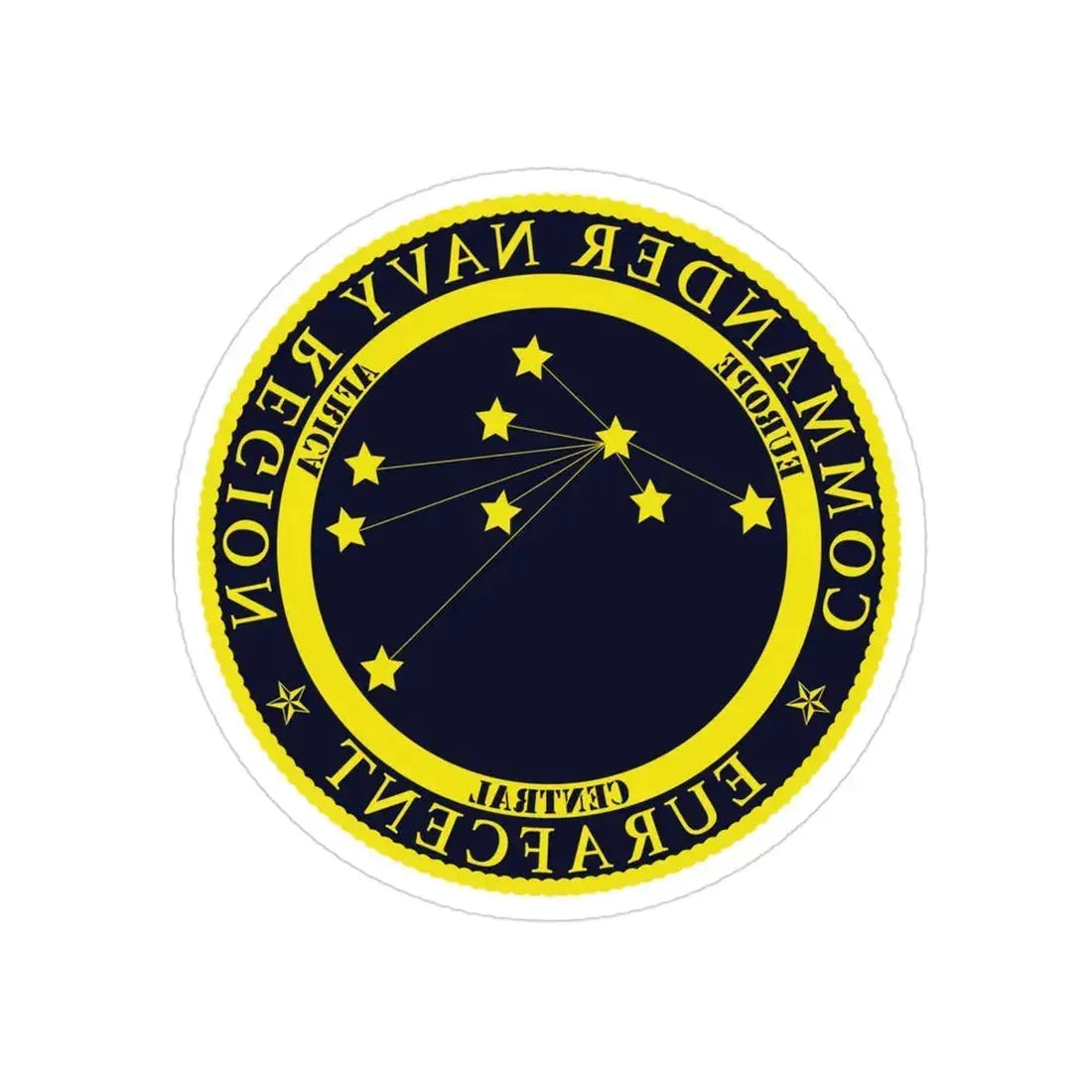 CNR EURAFCENT Commander Navy Region Europe Africa Central (U.S. Navy) REVERSE PRINT Transparent Die-Cut STICKER 3 Inch Die-Cut Transparent - The Sticker Space