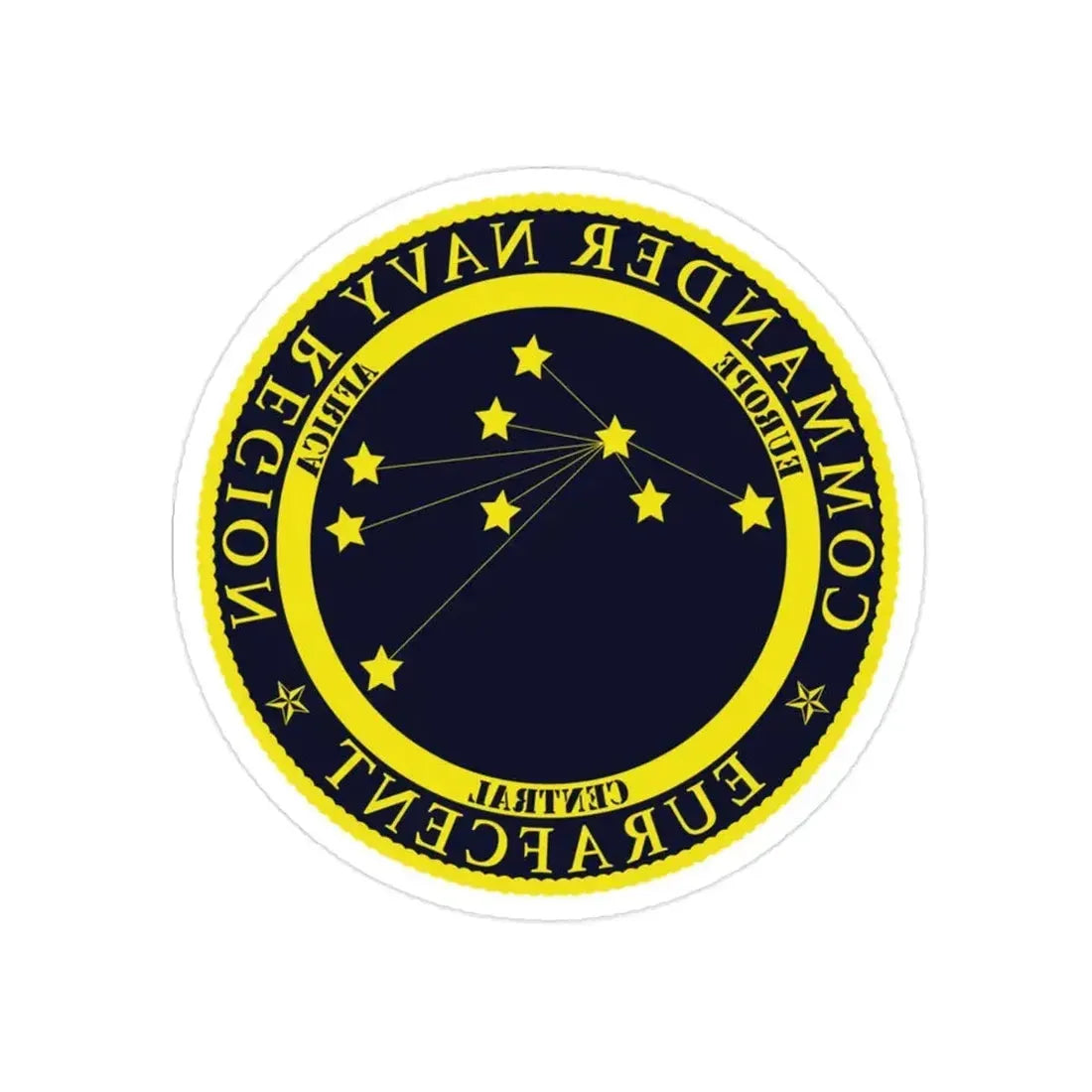 CNR EURAFCENT Commander Navy Region Europe Africa Central (U.S. Navy) REVERSE PRINT Transparent Die-Cut STICKER - The Sticker Space
